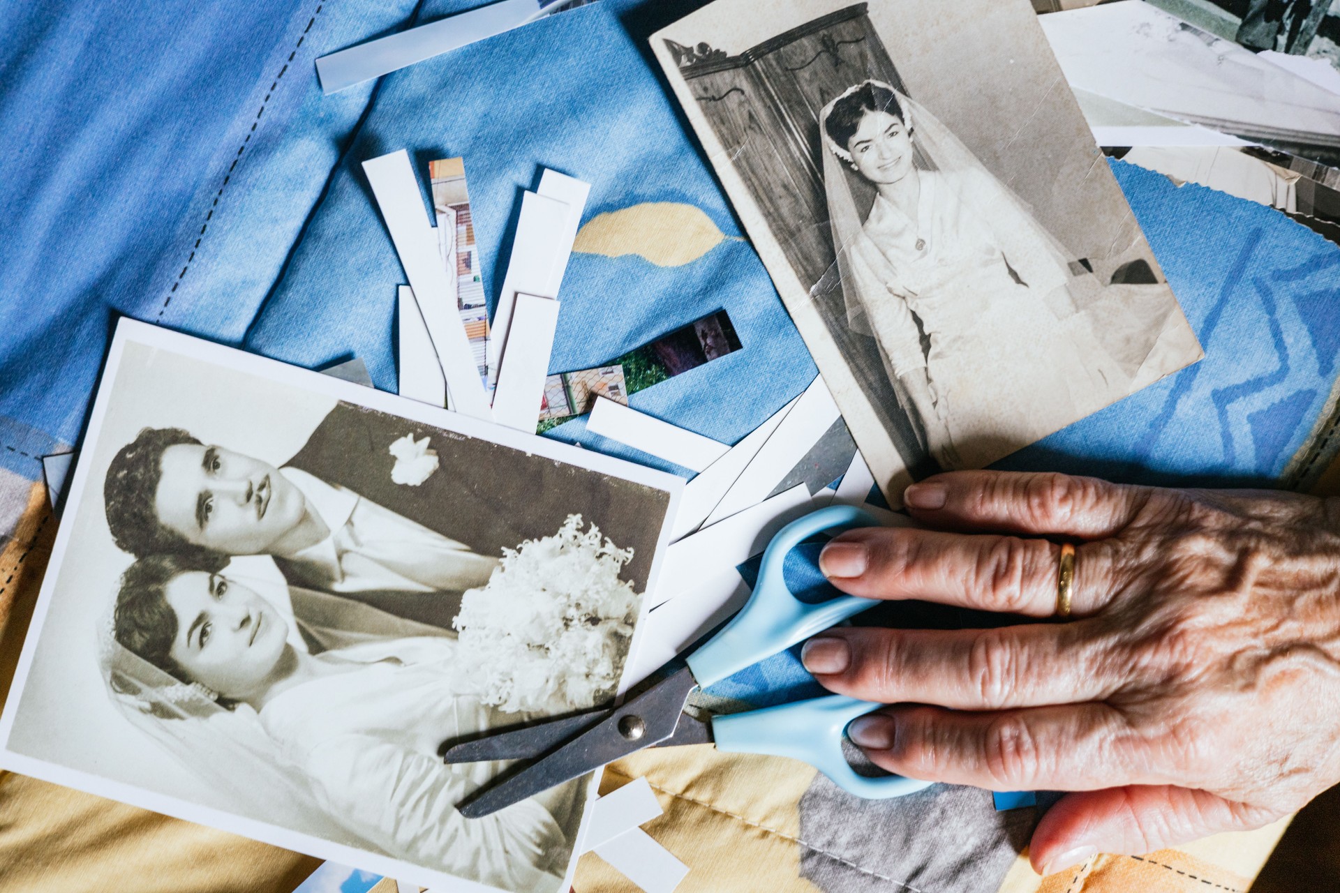 cutouts for old black and white wedding photo album